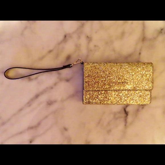 Kate Spade ♠️Gold Glitter Wallet - Picture 1 of 5